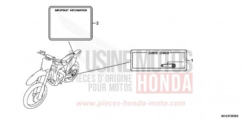 WARNETIKETT (CRF450R9/C-U) CRF450R9 de 2009